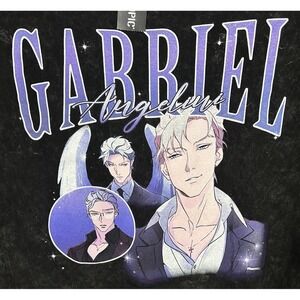 The Mafia Nanny Gabriel Angelini‎ Dark Wash Girls Crop T-Shirt Size Large NWT